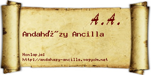Andaházy Ancilla névjegykártya
